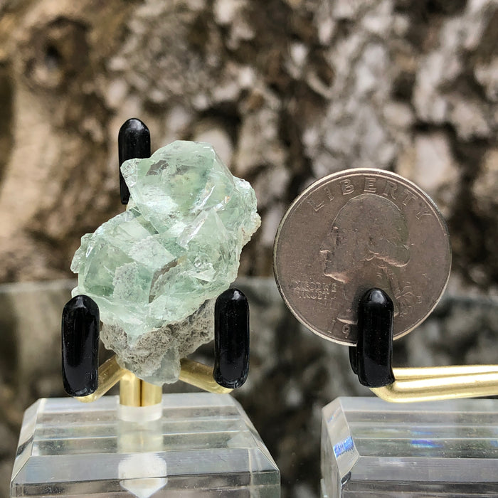 16g 3x3x2cm Glass Green and Clear Fluorite from Xianghualing,Hunan,CHINA