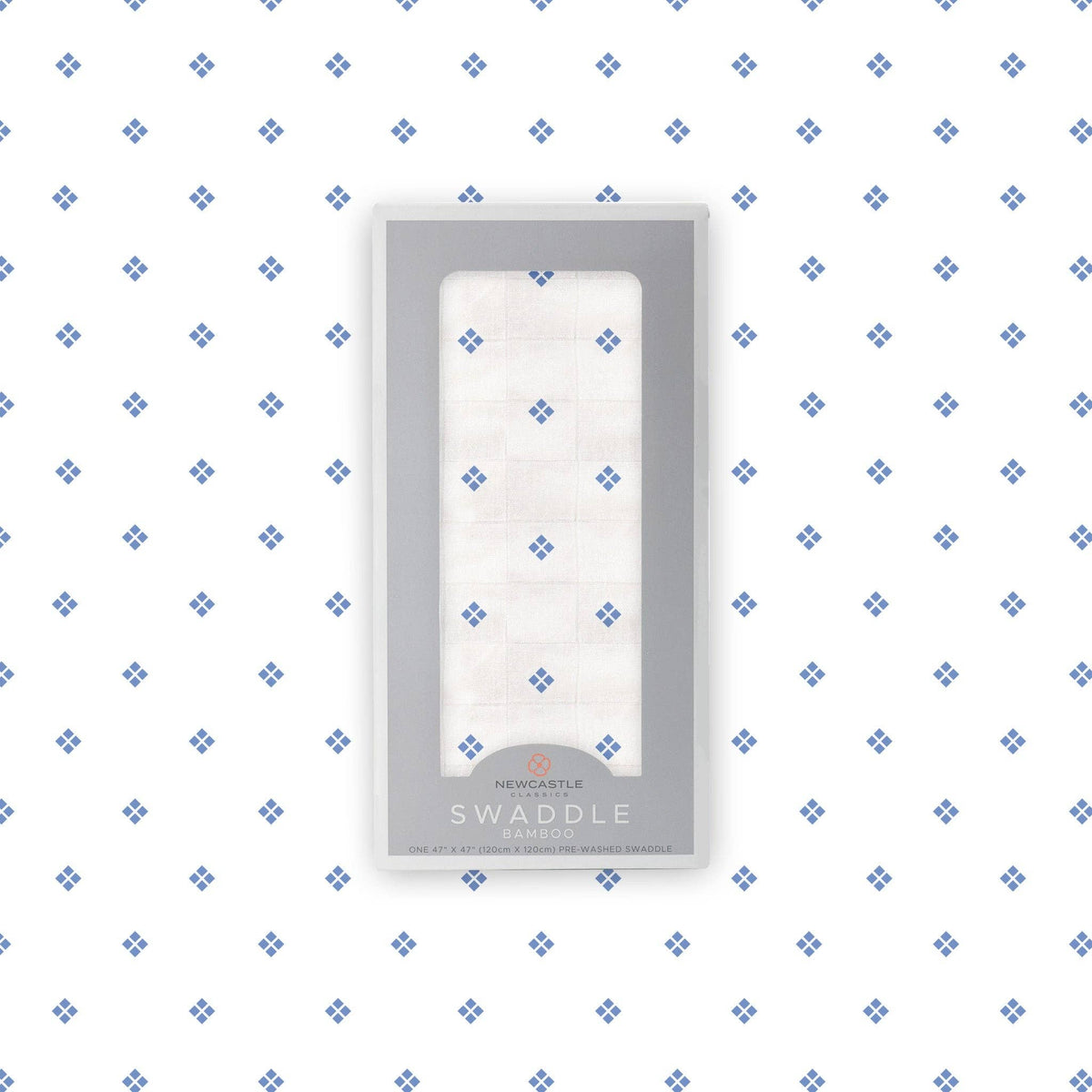 BABY - Periwinkle Diamond Polka Dot Swaddle