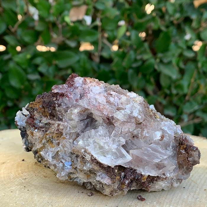 440g 11x10x7cm White Selenite on Matrix from Morocco