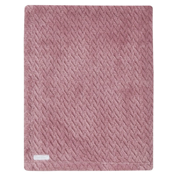 BABY TEXTURED PLUSH BLANKET-DUSKY PINK (75 x 90 cm) (PK6) 19C249