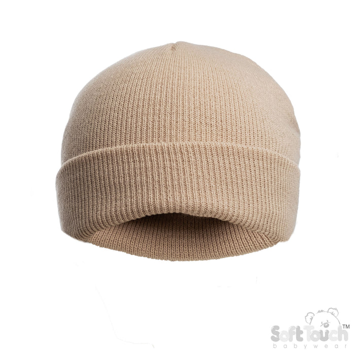 BISCUIT INFANTS ACRYLIC BRUSHED HAT - (NB-12 Months) (PK6) H702-BI