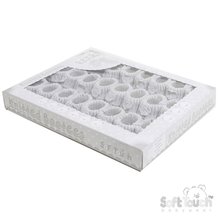 Grey Acrylic Baby Bootees With Flower - S439-G