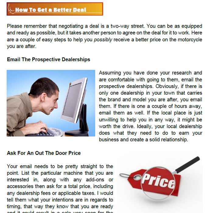 How To Buy a Motorcycle (For Beginners) eBook