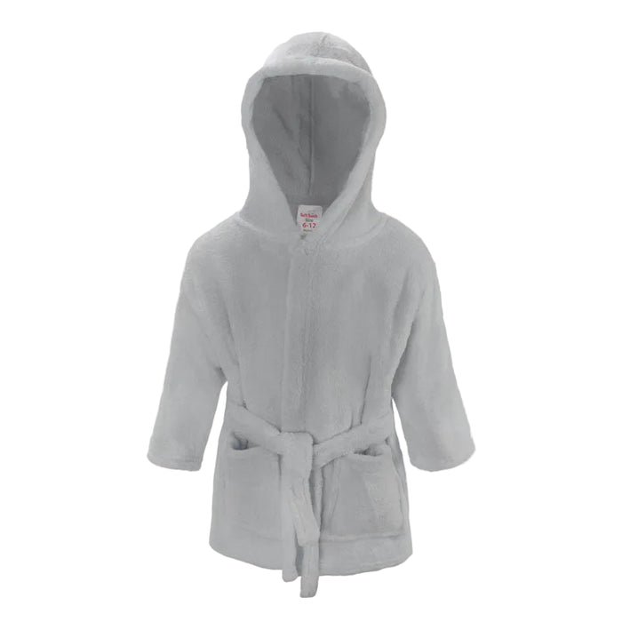 INFANTS GREY HOODED ROBE (6-24m) (PK6) FBR15-G