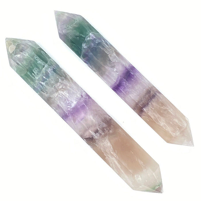 Rainbow Fluorite Wand Single Point Double Terminated - Locco Decor