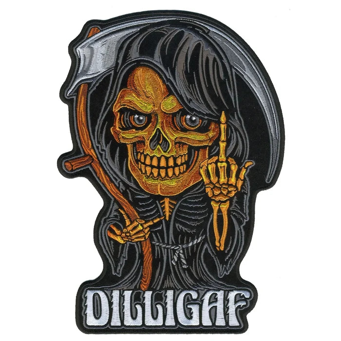 Reaper Middle Finger DILLIGAF Patch