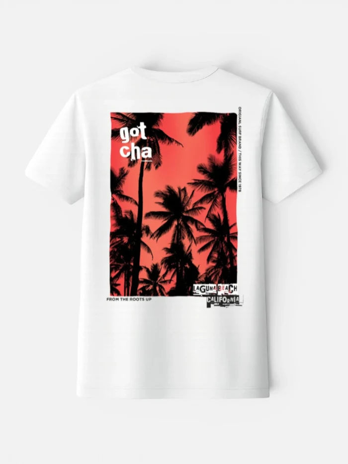 Remera Gotcha Palms On Fire Blanco