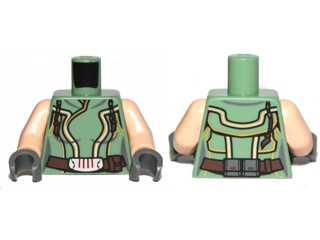Torso SW Female Jumpsuit with Belt Pattern (Satele Shan) / Light Nougat Arms / Dark Bluish Gray Hands