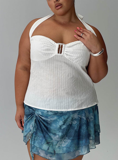 Isabetta Halter Top White Curve