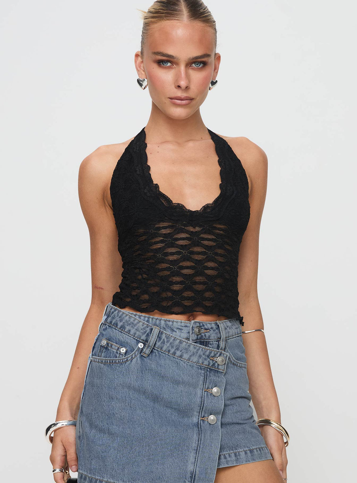 Only Angel Halter Top Black