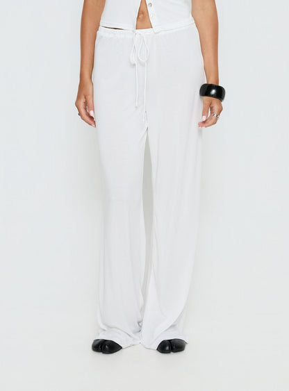Gavrielle Jersey Wide Leg Pants White