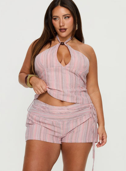 Electric Night Shorts Pink Stripe Curve