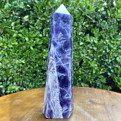 1.05kg 22x7x6cm Purple Banded Chevron Amethyst Point Tower from South Africa - Locco Decor