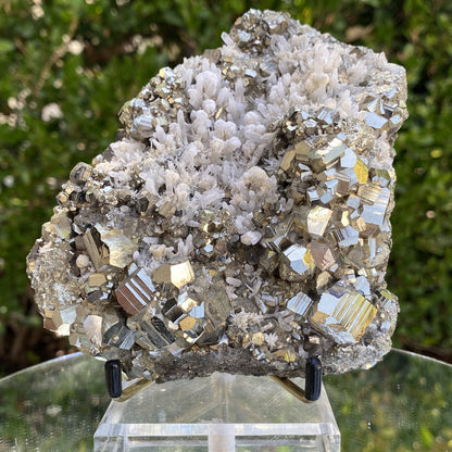 1.33kg 14x12x5cm Gold pyrite with Quartz Galena from Peru - Locco Decor