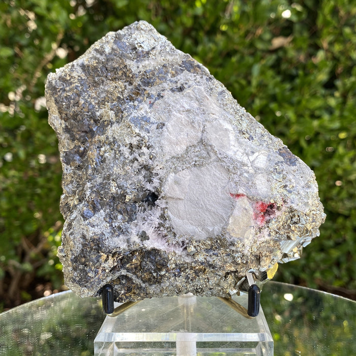 1.33kg 14x12x5cm Gold pyrite with Quartz Galena from Peru - Locco Decor
