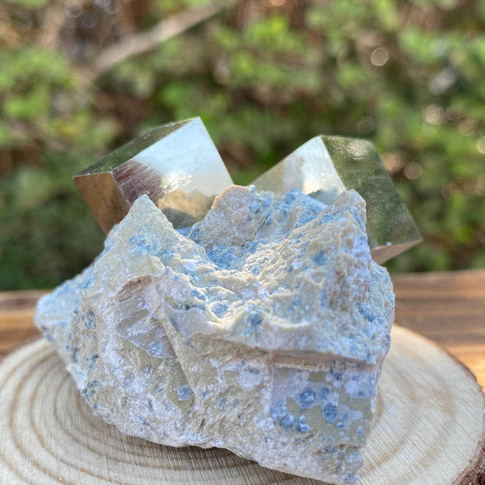 140.0g 6x6x4cm Gold Spanish Pyrite Matrix from Spain