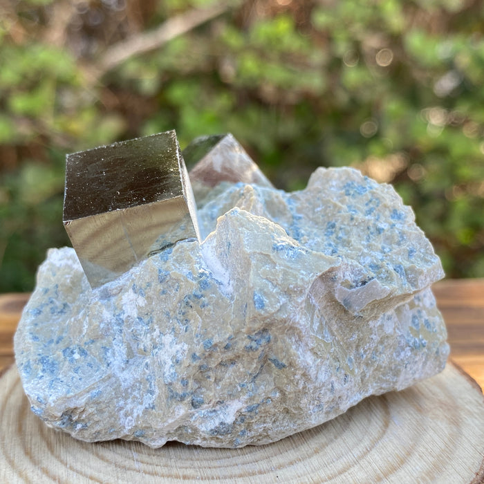 140.0g 6x6x4cm Gold Spanish Pyrite Matrix from Spain