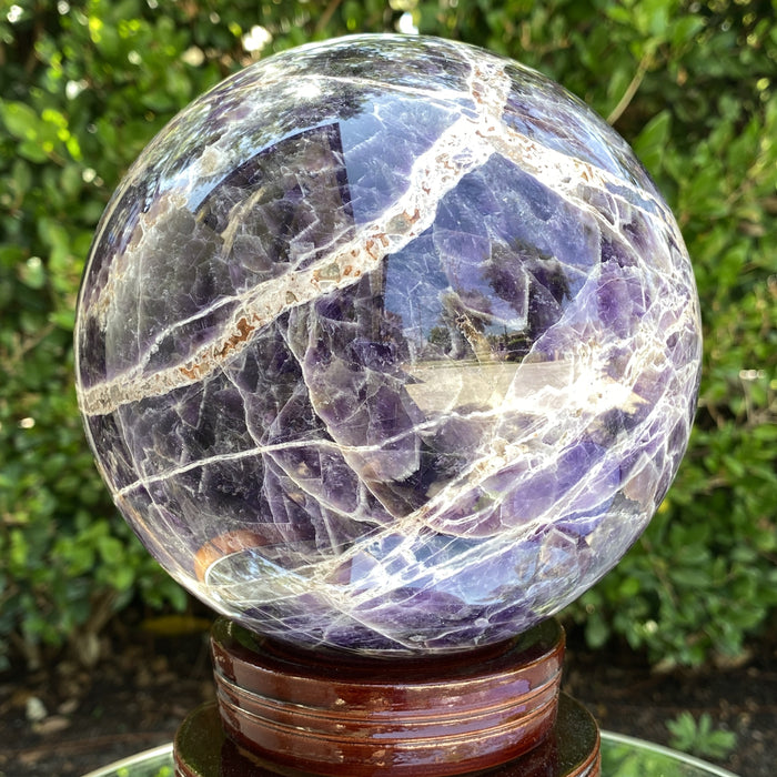 16 cm 5.7 KG Purple Banded Chevron Amethyst Sphere from Zambia L002 - Locco Decor