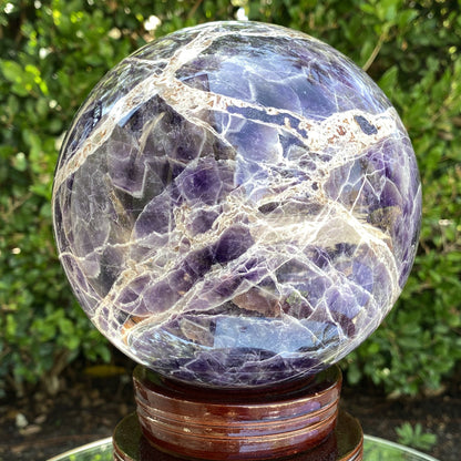 16 cm 5.7 KG Purple Banded Chevron Amethyst Sphere from Zambia L002 - Locco Decor