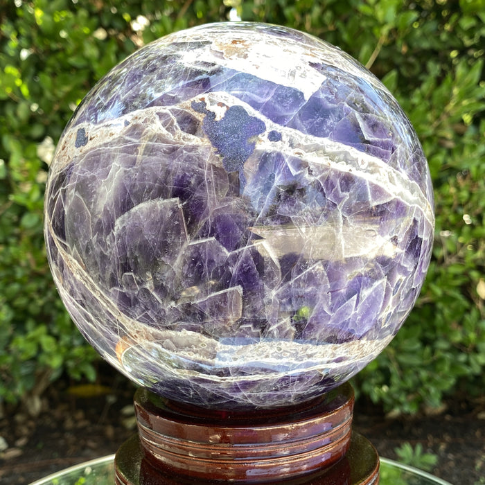 16 cm 5.7 KG Purple Banded Chevron Amethyst Sphere from Zambia L002 - Locco Decor