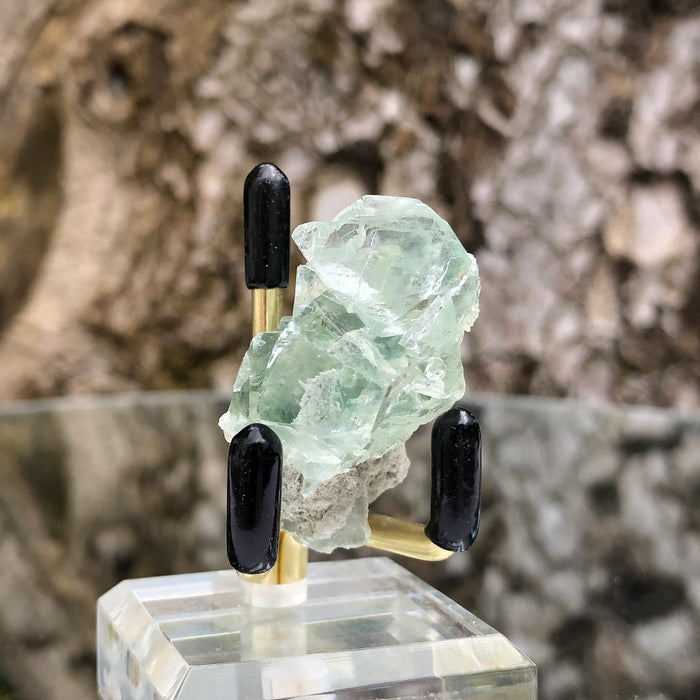 16g 3x3x2cm Glass Green and Clear Fluorite from Xianghualing,Hunan,CHINA