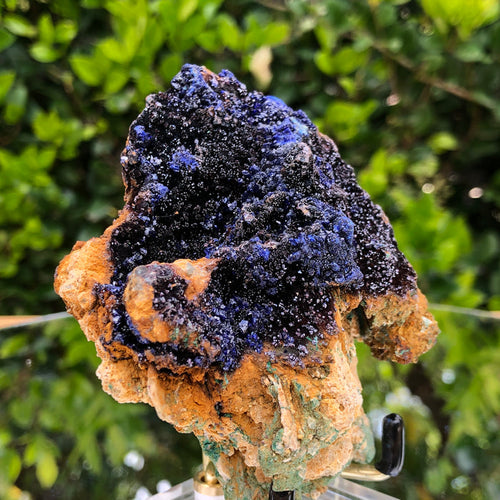 194g 8x8x3.5cm Mountain Fish Tank Decorative Blue Azurite from Sepon Mine, Laos