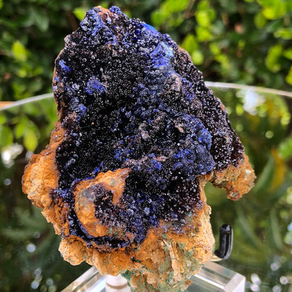 194g 8x8x3.5cm Mountain Fish Tank Decorative Blue Azurite from Sepon Mine, Laos