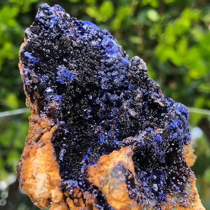 194g 8x8x3.5cm Mountain Fish Tank Decorative Blue Azurite from Sepon Mine, Laos