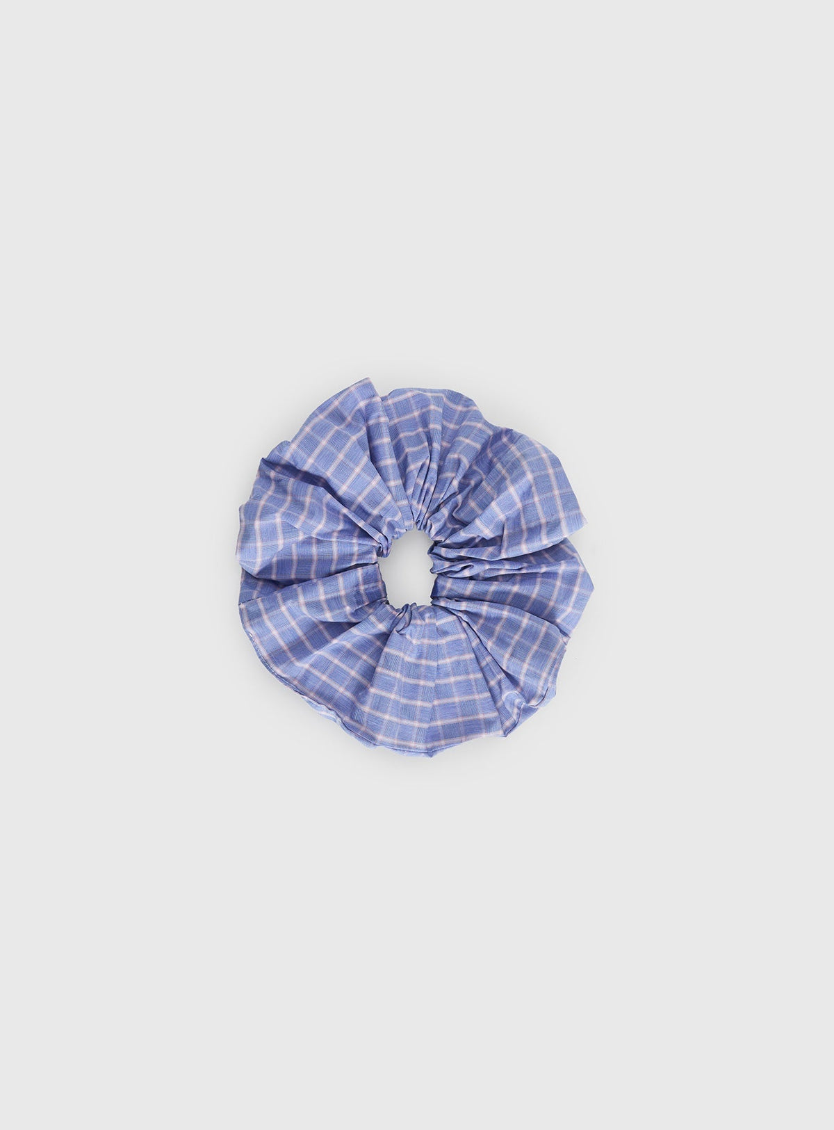 Novie Hair Scrunchie Blue Check