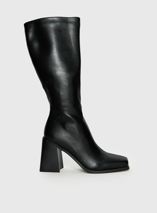Renzo Knee High Boots Black