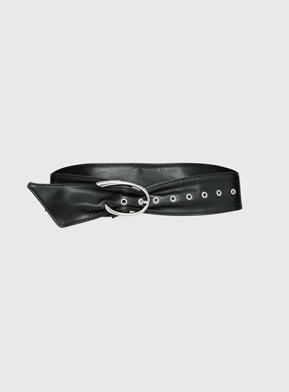 Sirena Faux Leather Belt Black / Silver