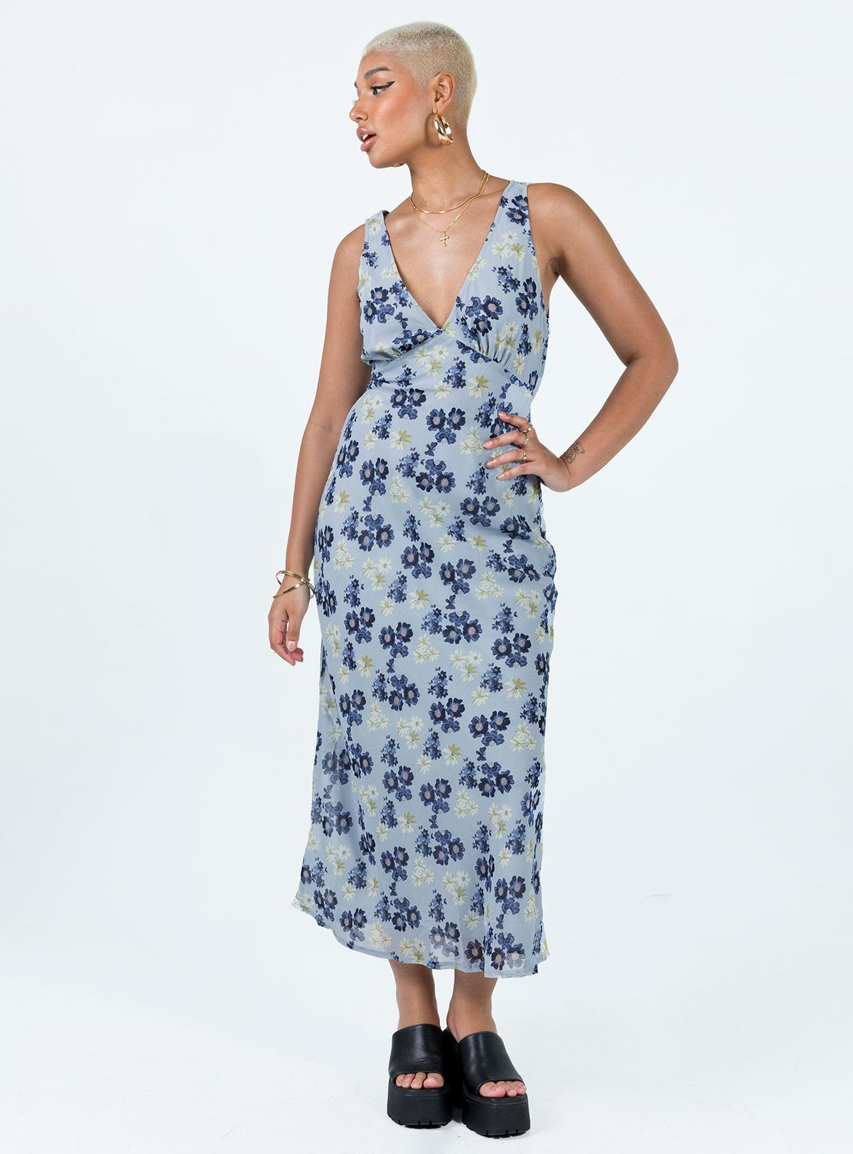 Nellie Maxi Dress Blue Floral