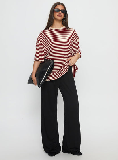 Kieryn Oversized Top Red Stripe
