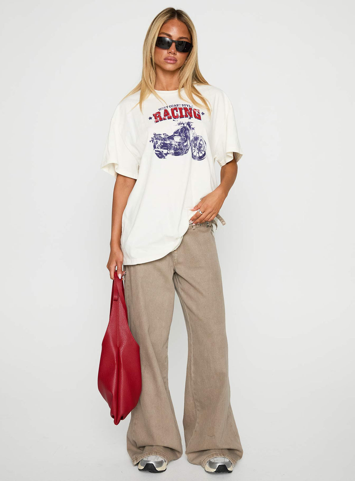West Coast Style Oversized Tee White