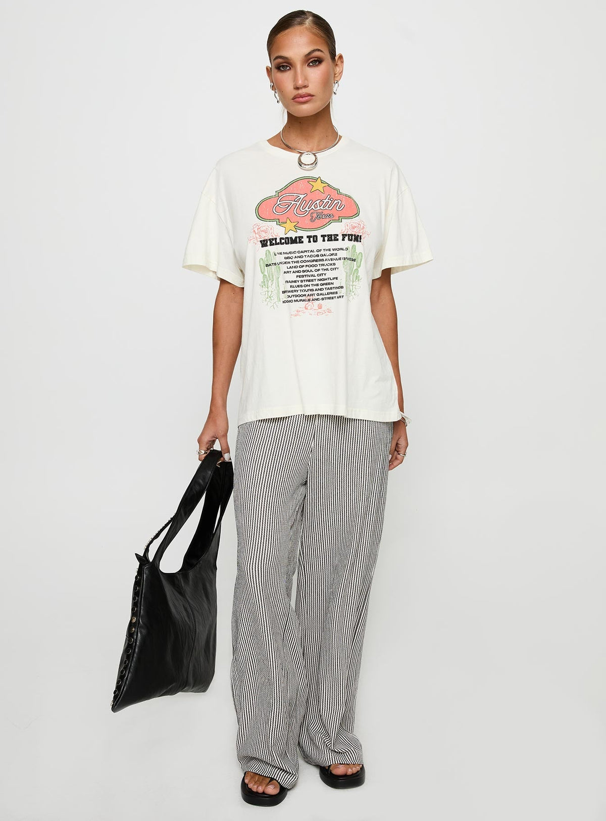 Country Festival Oversized Tee White