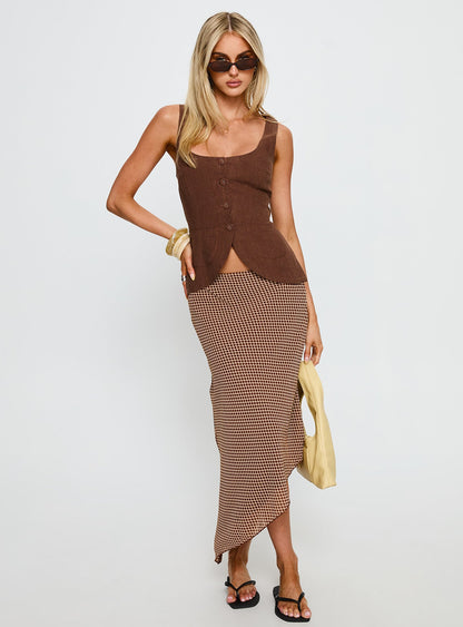 Spirito Vest Top Brown