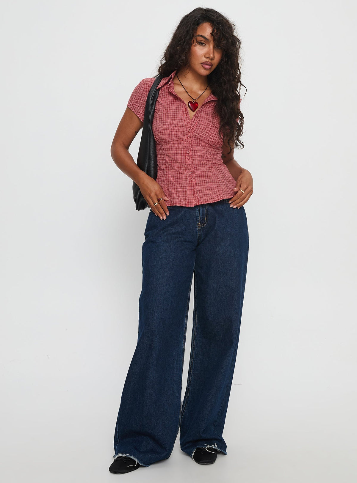 Cottesloe Blouse Top Red Check