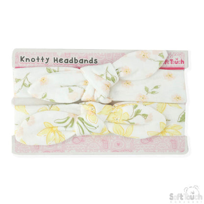2 Pack Knotty' Girls Floral  Headband (0-3 Months)-4CC203-HB