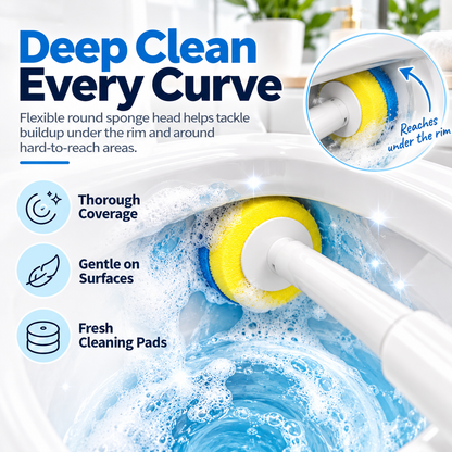 Disposable Scrubber Toilet Brush Kit 1 Handle + 42 Color Refill Heads