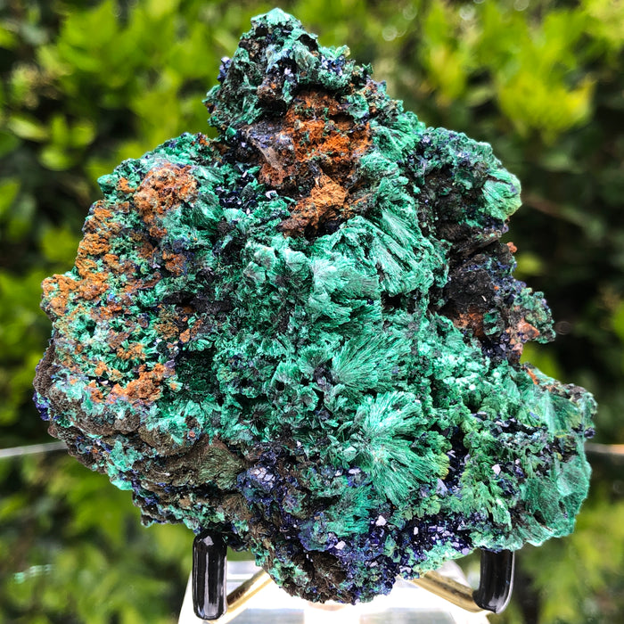 240g 8.5x7.3x4.5cm Shiny Blue Azurite w/ green Malachite from Sepon Mine, Laos