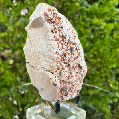 272g 10x7x5cm White Feldspar with Orange Spessartite Garnet from Tongbei, Fujian, CHINA