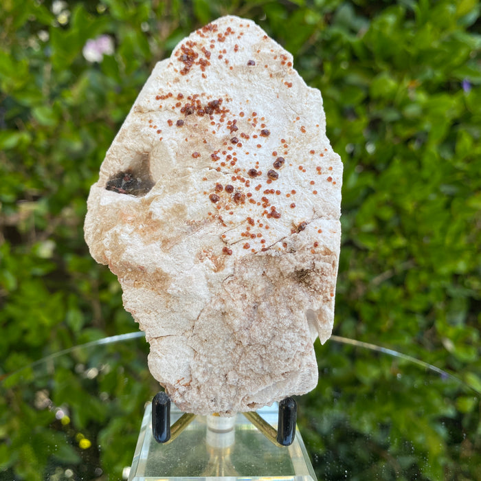 272g 10x7x5cm White Feldspar with Orange Spessartite Garnet from Tongbei, Fujian, CHINA