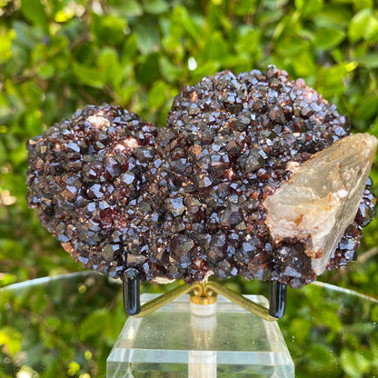 286g 10x7x4.5cm White Feldspar with Orange Spessartite Garnet from Tongbei, Fujian, CHINA