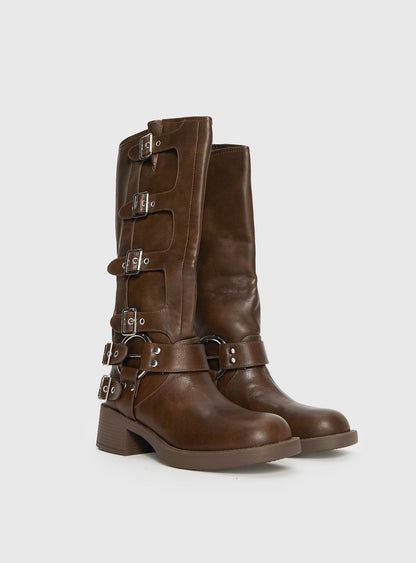 Buckle Down Boots Brown