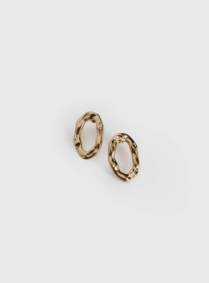 Rumie Oval Earrings Gold
