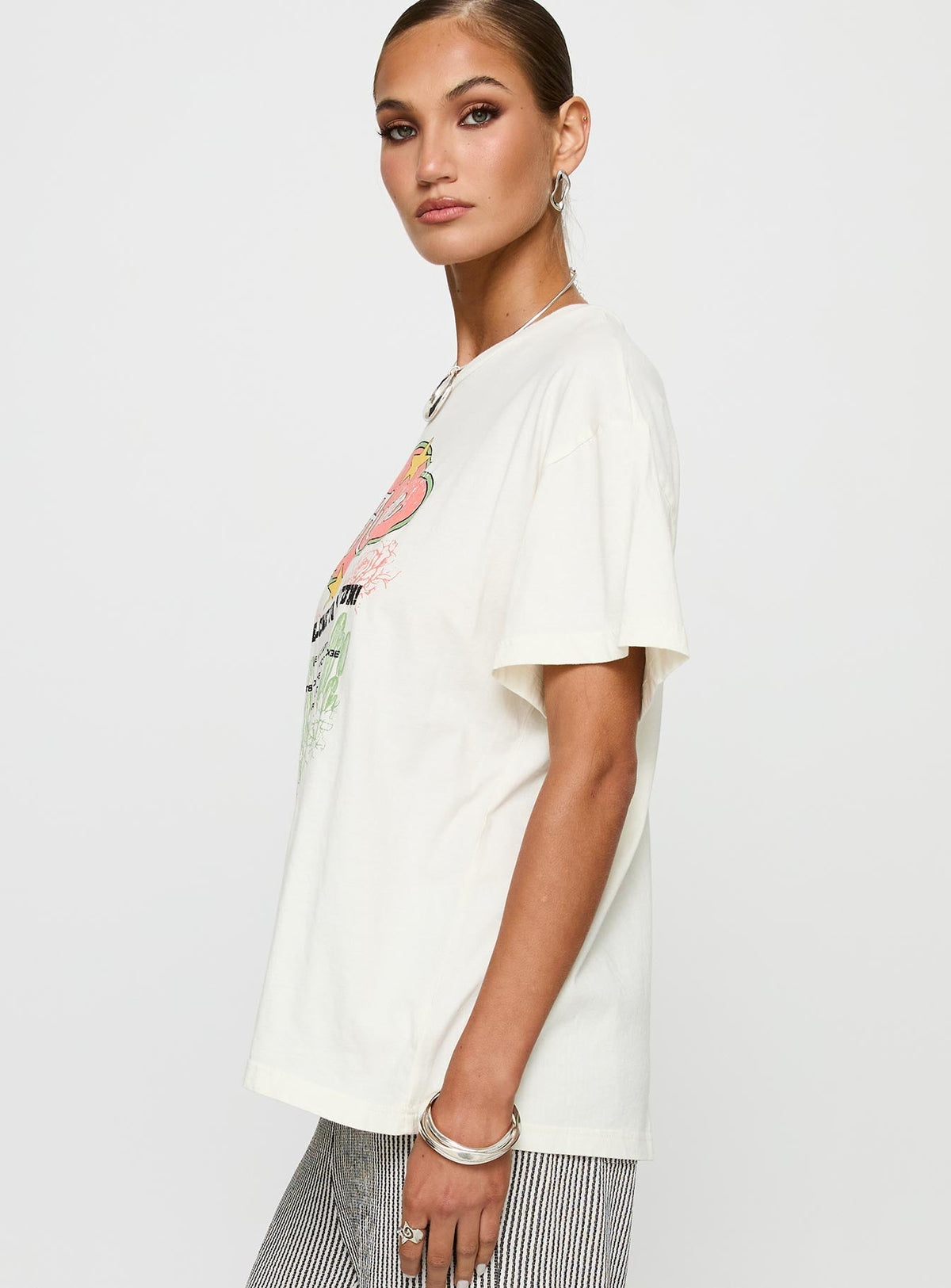 Country Festival Oversized Tee White