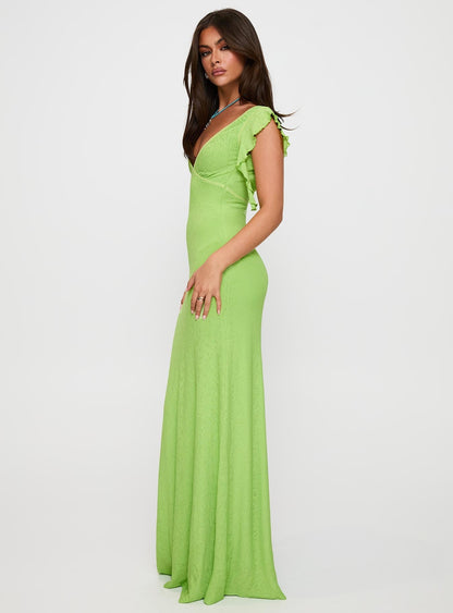 Soleila Maxi Dress Green Tonal