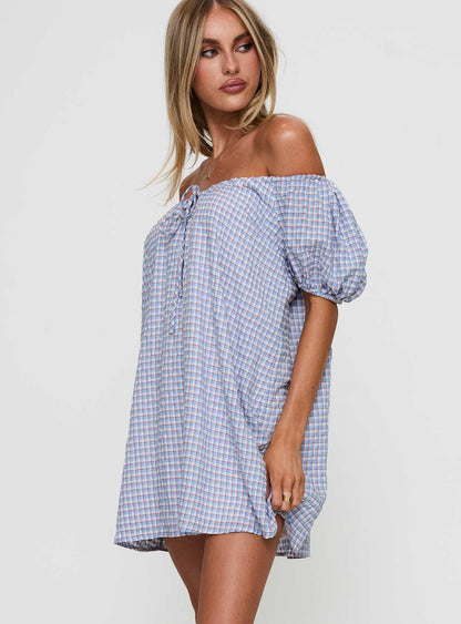 Morning Doves Mini Dress Blue