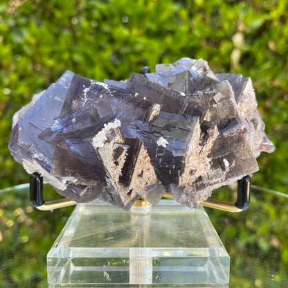 306g 11x7x4cm Phantom Matrix Dark Purple Fluorite from Balochistan, Pakistan