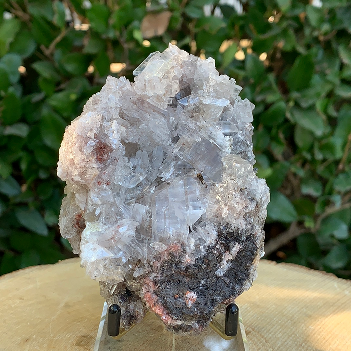 322g 11x8x6cm White Selenite on Matrix from Morocco